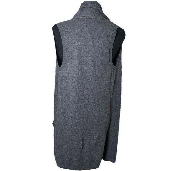 Calvin Klein Women’s Sleeveless Open Front Cardigan Long Vest Gray XS - Picture 3 of 5